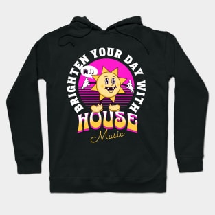 HOUSE MUSIC  - Brighten Your Day (white/pink/orange) Hoodie